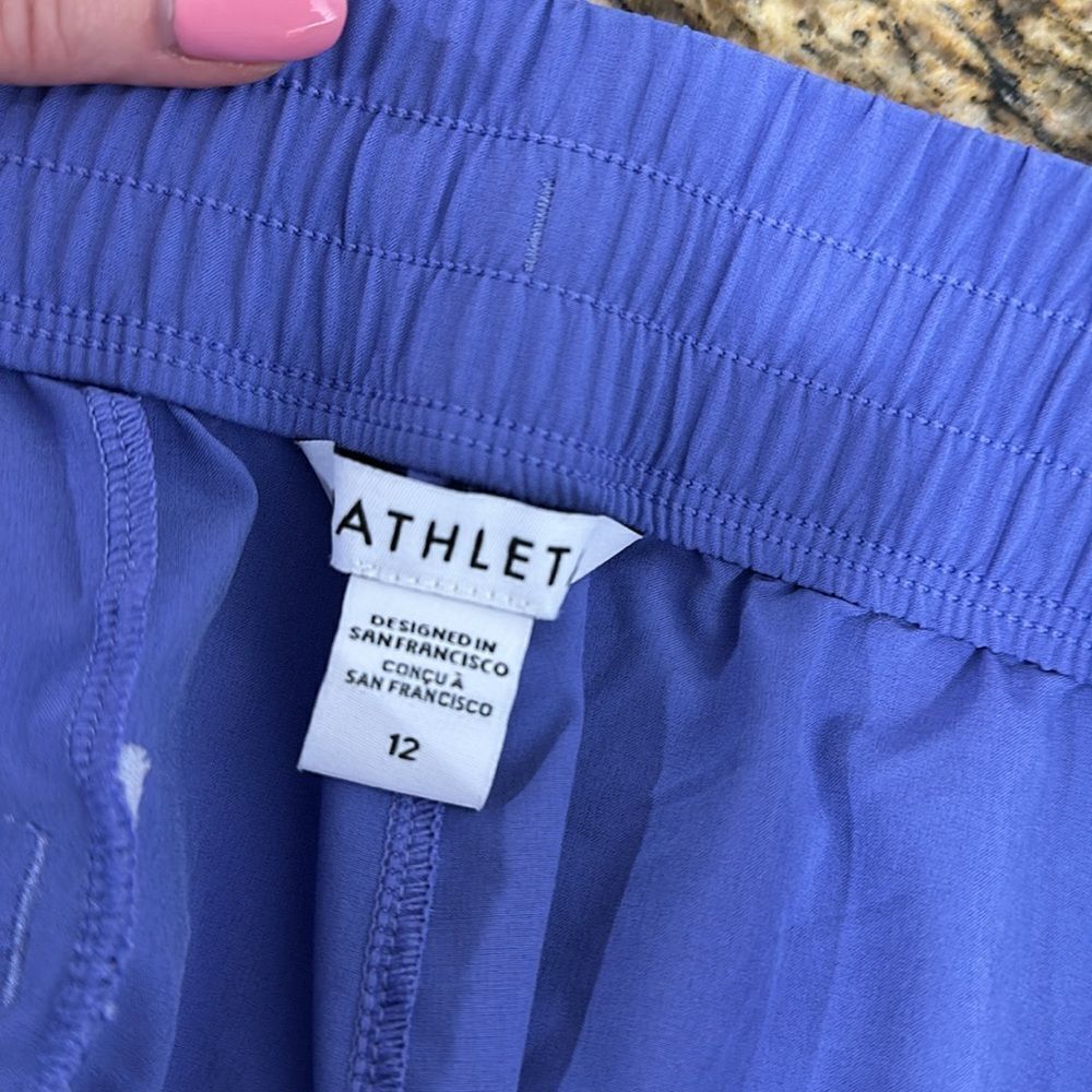 Athleta Arrival Pant Dark Adonis Blue Drawstring Relax Hiking Size 12 - Picture 8 of 12